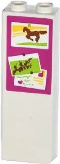 Brick 1 x 2 x 5 with Running Horse and Tree Branch Pictures and Postcard Pattern (Sticker) - Set 41039