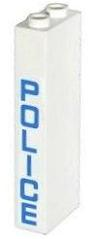 Brick 1 x 2 x 5 with Blue 'POLICE' Vertical Pattern on Side (Sticker) - Set 60044