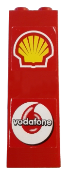 Brick 1 x 2 x 5 with Shell and Vodafone Logos Pattern (Stickers) - Set 8144-1