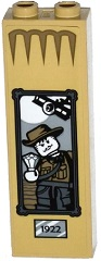 Brick 1 x 2 x 5 with Explorer with Jewel and Plane in Picture Frame and Plaque with '1922' Pattern (Sticker) - Set 75900