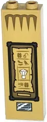 Brick 1 x 2 x 5 with Plaque and Framed Parchment with Hieroglyphs and Jewel Pattern (Sticker) - Set 75900