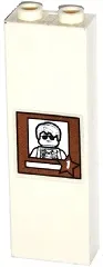 Brick 1 x 2 x 5 with Police Minifigure Photo in Copper Frame and Number '1' in Star Pattern (Sticker) - Set 60130