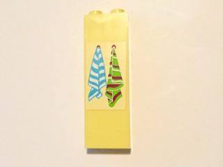 Brick 1 x 2 x 5 with 2 Striped Hanging Towels Pattern (Sticker) - Set 41037