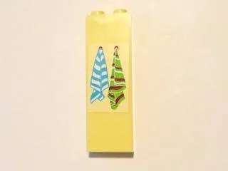 Brick 1 x 2 x 5 with 2 Striped Hanging Towels Pattern (Sticker) - Set 41037
