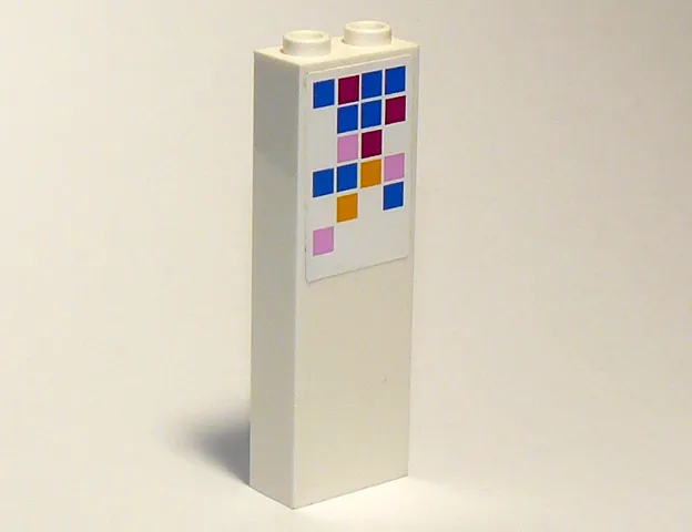 Brick 1 x 2 x 5 with Multi-Colored Squares Pattern (Sticker) - Set 41058