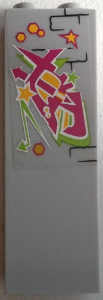 Brick 1 x 2 x 5 with Graffiti on Brick Wall Pattern (Sticker) - Set 79117