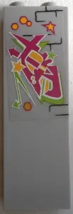 Brick 1 x 2 x 5 with Graffiti on Brick Wall Pattern (Sticker) - Set 79117