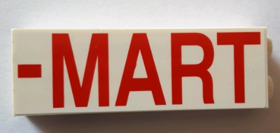 Brick 1 x 2 x 5 with Red '-MART' Pattern (Sticker) - Set 71016
