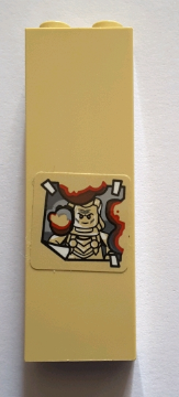 Brick 1 x 2 x 5 with Worn Ghostbusters Minifigure Picture Pattern #1 (Sticker) - Set 75827