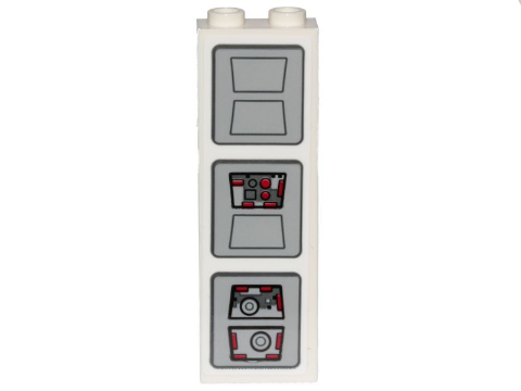 Brick 1 x 2 x 5 with SW Cloud City Control Panels Pattern (Sticker) - Set 75222