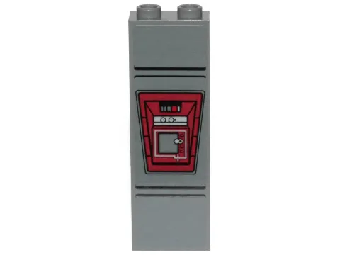 Brick 1 x 2 x 5 with SW Cloud City Dark Red Control Panel Pattern (Sticker) - Set 75222