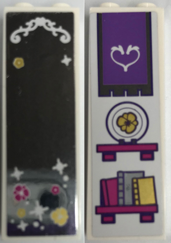 Brick 1 x 2 x 5 with Door Mirror / Wall Decoration and Shelves Pattern (Stickers) - Set 40307