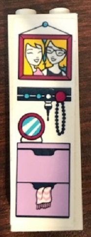 Brick 1 x 2 x 5 with Hanging Picture and Drawers Pattern (Sticker) - Set 41314