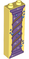 Brick 1 x 2 x 5 with Purple Pillar, Stardust and Bubbles Pattern