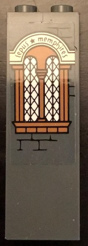 Brick 1 x 2 x 5 with Window and 'lepus * memphites' Pattern (Sticker) - Set 71043
