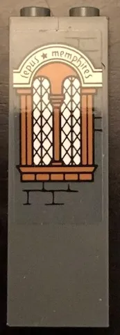 Brick 1 x 2 x 5 with Window and 'lepus * memphites' Pattern (Sticker) - Set 71043