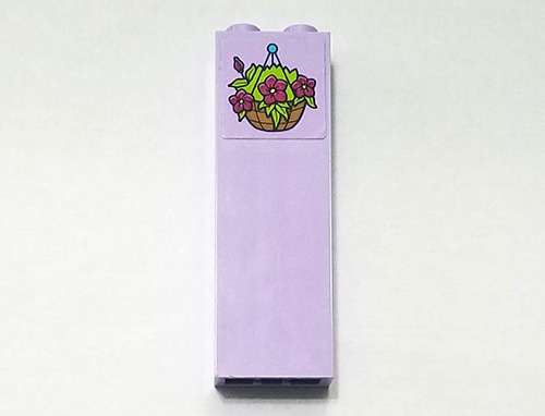 Brick 1 x 2 x 5 with Hanging Plant with Magenta Flowers Pattern (Sticker) - Set 41325
