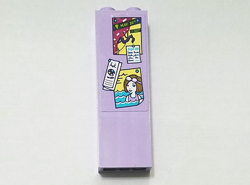 Brick 1 x 2 x 5 with 'MAY 26th', Rock Climber, 'Sign Up', and Swimmer Bulletins Pattern (Sticker) - Set 41325