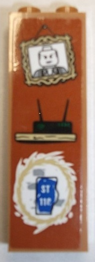 Brick 1 x 2 x 5 with Minifigure Portrait, WiFi Hub on Shelf and 'ST 110' Pattern (Sticker) - Set 76108