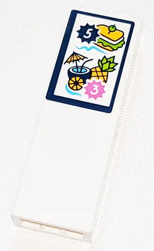Brick 1 x 2 x 5 with Number 3 and 5, Sandwich, Cocktail and Pineapple Pattern (Sticker) - Set 41347