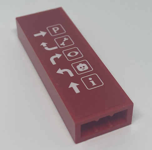 Brick 1 x 2 x 5 with Parking Information Arrow Sign Pattern (Sticker) - Set 60204