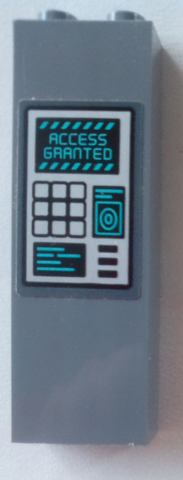 Brick 1 x 2 x 5 with 'ACCESS GRANTED' and Keypad Pattern (Sticker) - Set 75927