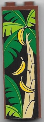 Brick 1 x 2 x 5 with Bananas and Palm Tree with Green and Lime Leaves Pattern Side B (Sticker) - Set 40529