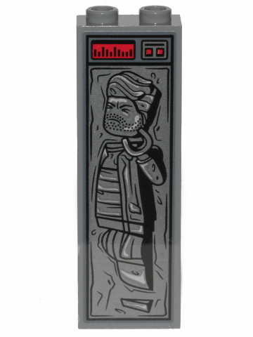 Brick 1 x 2 x 5 with Human in Carbonite with Red Buttons Pattern (Sticker) - Set 75292