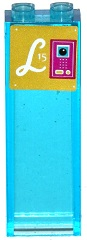 Brick 1 x 2 x 5 with 'L15', Keypad and Camera Lens Pattern (Sticker) - Set 41135