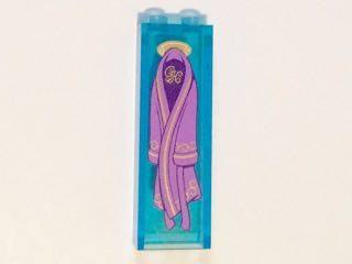 Brick 1 x 2 x 5 with Medium Lavender Dressing Gown with Gold 'GH' Pattern (Sticker) - Set 41101