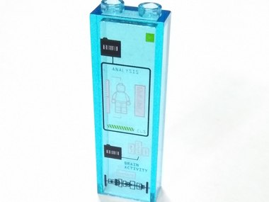 Brick 1 x 2 x 5 with 'ANALYSIS' and 'BRAIN ACTIVITY' Pattern (Sticker) - Set 70165