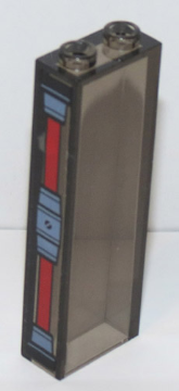 Brick 1 x 2 x 5 with Red Energy Bar Pattern (Sticker) - Set 70596