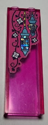 Brick 1 x 2 x 5 with 2 Hanging Lamps and Vines Pattern (Sticker) - Set 41161