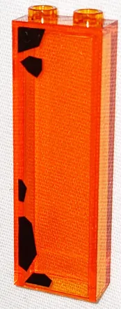 Brick 1 x 2 x 5 with Black Rocks Pattern (Sticker) - Set 70631