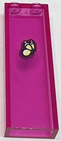 Brick 1 x 2 x 5 with Bright Light Yellow Butterfly Pattern (Sticker) - Set 41162