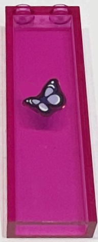 Brick 1 x 2 x 5 with Lavender Butterfly Pattern (Sticker) - Set 41162