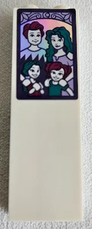 Brick 1 x 2 x 5 with Family Portrait Picture on Iridescent Mirrored Background Pattern (Sticker) - Set 41689