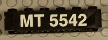 Brick 2 x 6 with 'MT 5542' Pattern on Both Sides (Stickers) - Set 5542