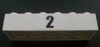 Brick 2 x 6 with Black '2' Pattern (Sticker) - Set 8672