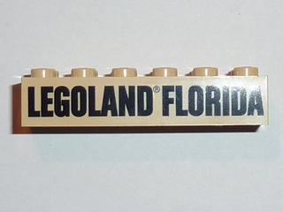 Brick 2 x 6 with Black LEGOLAND FLORIDA Pattern