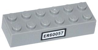 Brick 2 x 6 with 'ER60057' Pattern (Sticker) - Set 60057