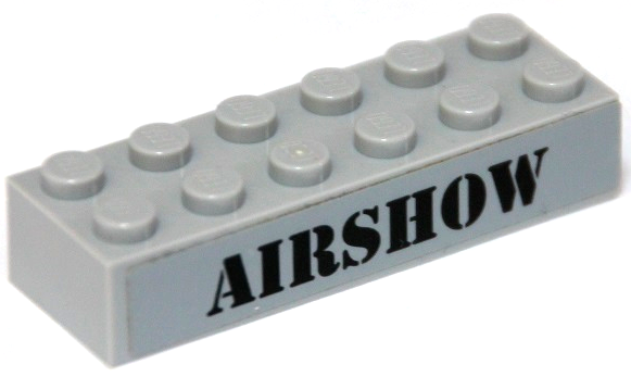 Brick 2 x 6 with Black 'AIRSHOW' Pattern (Sticker) - Set 60103