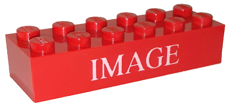 Brick 2 x 6 with White 'IMAGE' Pattern