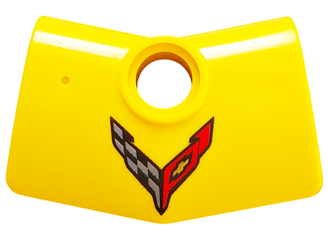 Technic, Panel Curved # 3 2 x 3 x 1 Angled with Corvette Racing Logo Pattern