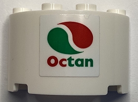 Cylinder Half 2 x 4 x 2 with 1 x 2 Cutout with Octan Logo Pattern (Sticker) - Set 60351
