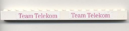 Brick 1 x 16 with 'Team Telekom' Pattern (Stickers) - Set 1198