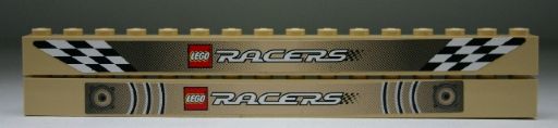 Brick 1 x 16 with Lego Racers Logo Pattern, Both Sides Different (Stickers) - Set 8364
