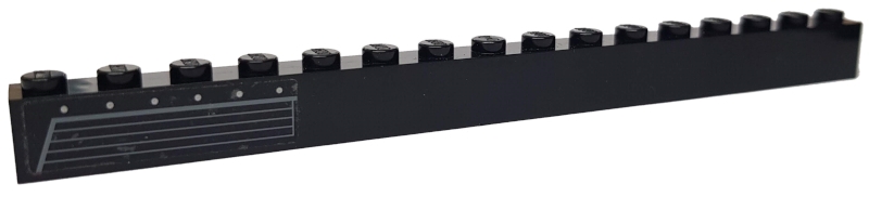 Brick 1 x 16 with Dark Bluish Gray Vents and Rivets Pattern Model Right Side (Sticker) - Set 7786