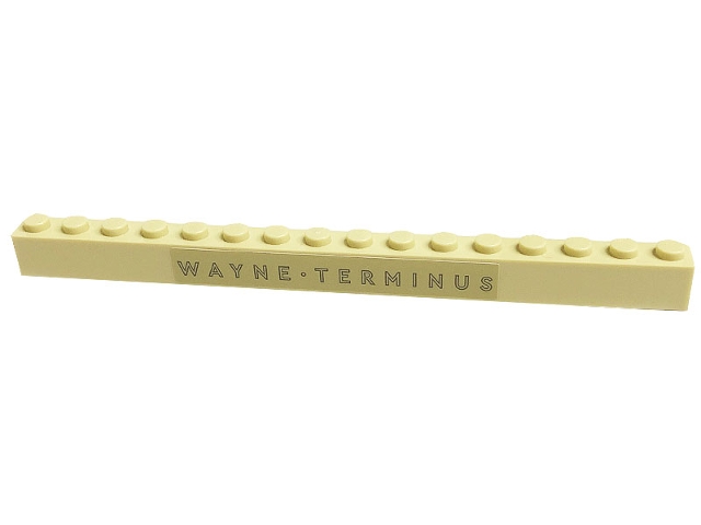 Brick 1 x 16 with 'WAYNE TERMINUS' Pattern (Sticker) - Set 76183
