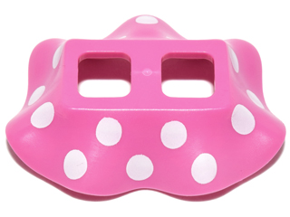 Minifigure Skirt Plastic with Large White Polka Dots Pattern (Minnie Mouse)